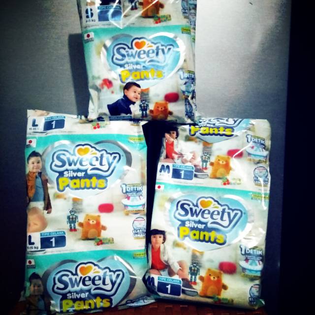 Popok Sweety Silver Pants Uk. S/M/L/XL Renceng isi 6