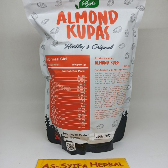 

KACANG ALMOND KUPAS 250 GRAM KACANG ALMOND KUPAS 250 GRAM SYIFA MANJUR