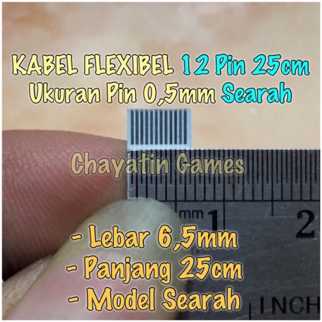 Kabel Flexibel 12 Pin Halus Searah Panjang 25cm - Ukuran Pin 0.5mm