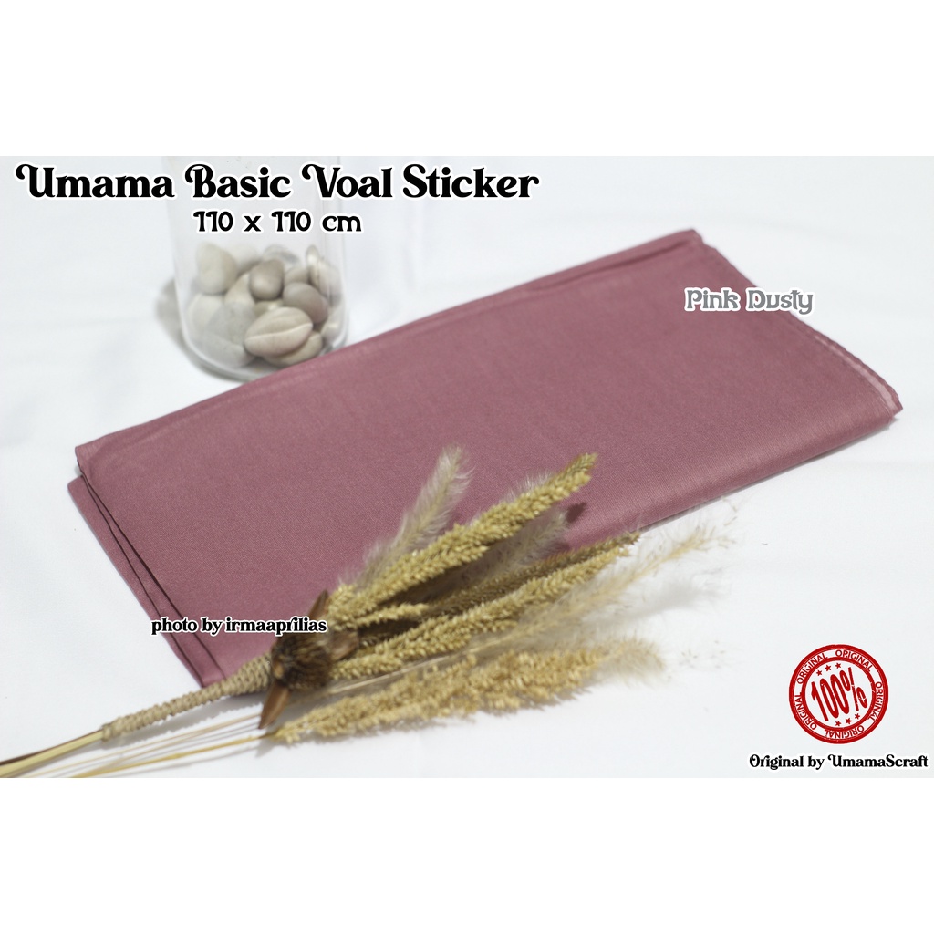 Hijab Basic Voal Umama Jilbab Segi Empat Polos Umama Kerudung Polos Segi Empat Part 2-PINK DUSTY