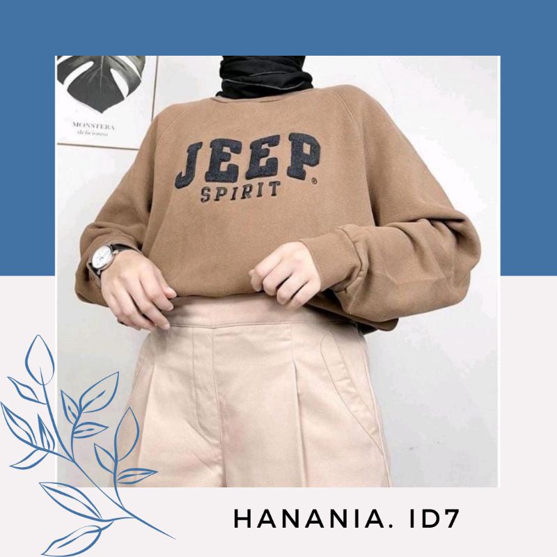 JEEP SPIRIT OBLONG SWEATER CREWNECK BAHAN FLEECE