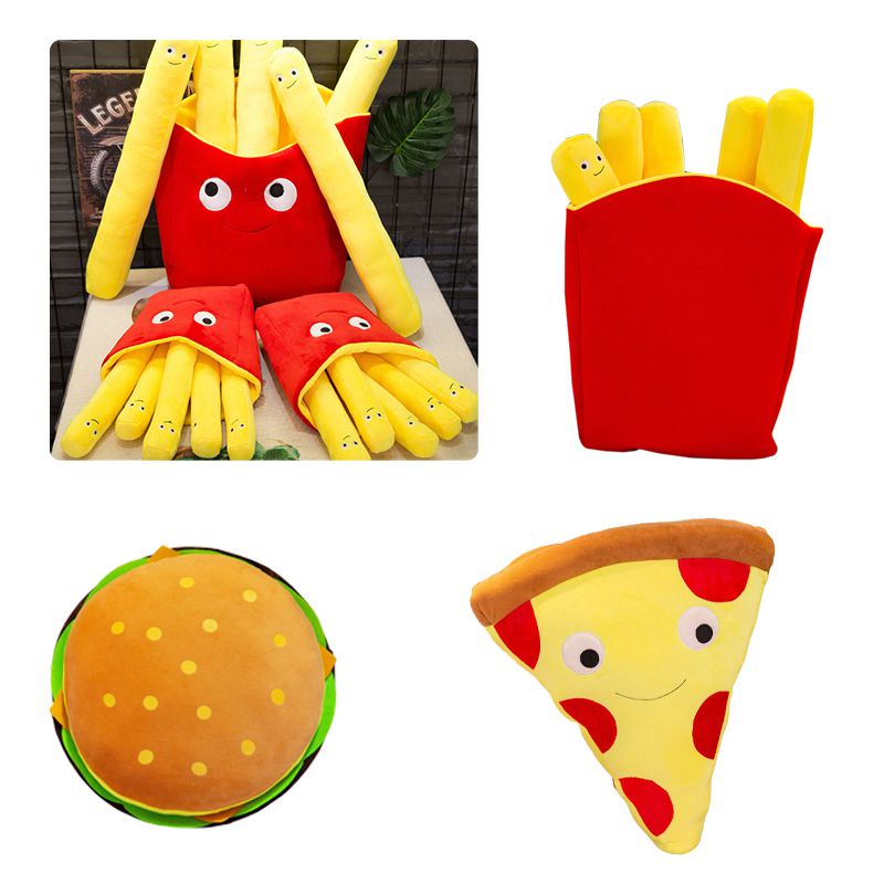 Plush Lucu Kartun French Fries Lembut Mainan Cuddly Pizza Bantal Cushion Hadiah Anak