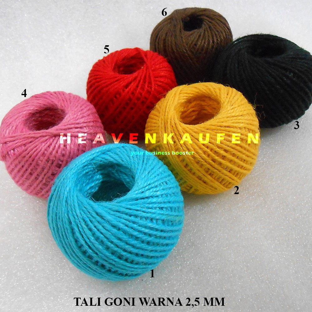 Tali Goni Warna Diameter 2,5 mm Untuk Tali Craft Kerajinan Undangan Souvenir Per Rol isi 40 Meter