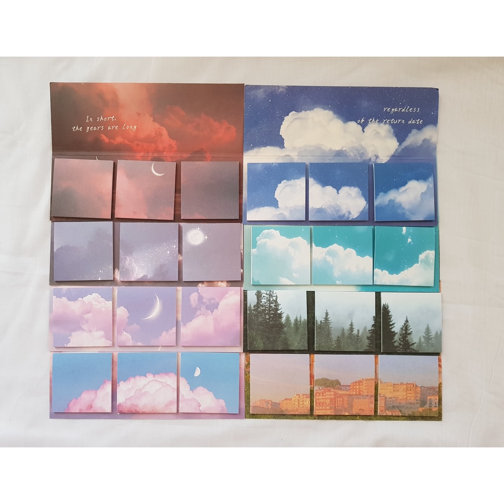 

[DUMBLE] 60 PCS MEMO PAD STICKY NOTE AESTHETIC SCRAPBOOK JOURNALLING DESAIN FANTASI/LANGIT/KOTA/AWAN