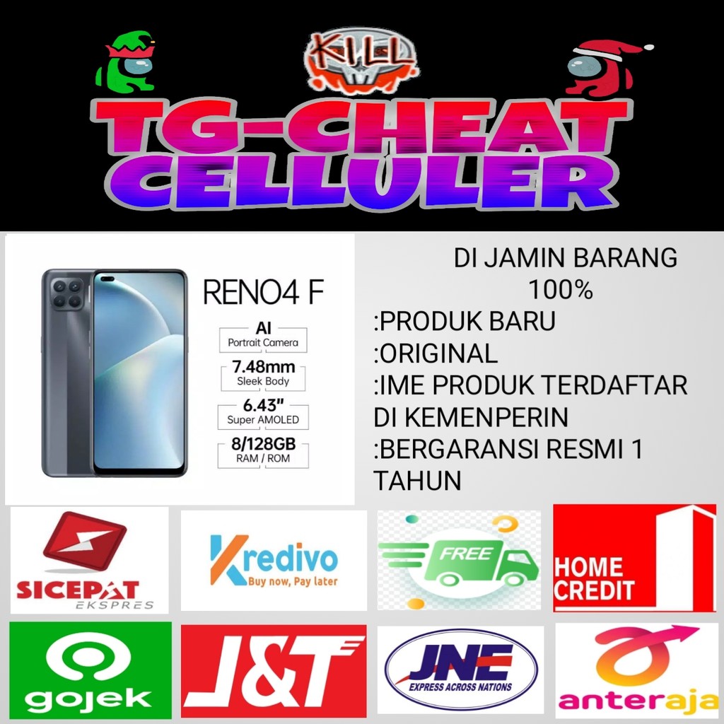 OPPO RENO 4F 8/128 GB GARANSI RESMI