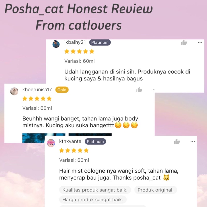 Posha_cat Hair mist serum kucing | serum bulu kucing | vitamin bulu with odor control 70ml