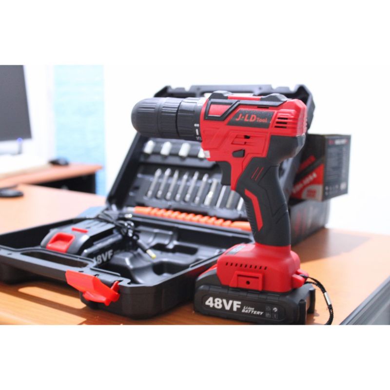 Mesin bor beton 13mm Cordless impact drill JLD 48V bor batrei Tembok kayu besi