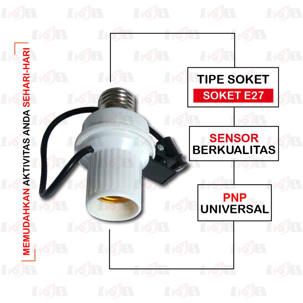 Fiting Lampu Sensor Cahaya Otomatis Nyala Gelap Mati Soket Fitting E27