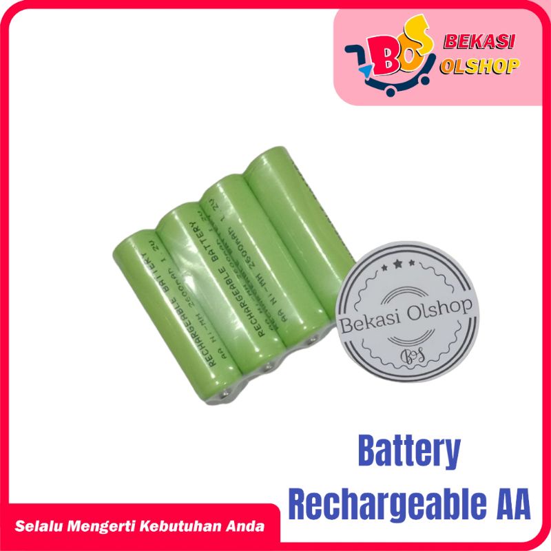 Baterai RECHARGEABLE BATTERY AA NIMH 2600mAh 12V batterai charger