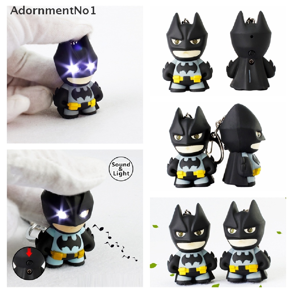 (AdornmentNo1) Gantungan Kunci Bentuk Batman Dengan Lampu Senter Led + Suara