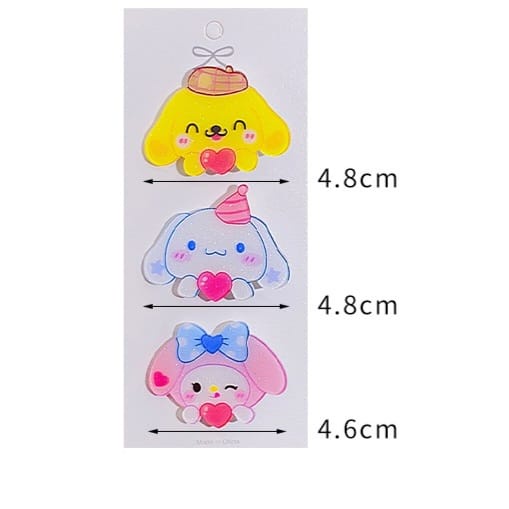 BAJUKIDDIE JEPIT RAMBUT SANRIO ISI 3 PCS AKSESORIS RAMBUT JEPITAN PONI ANAK CEWEK IMPORT