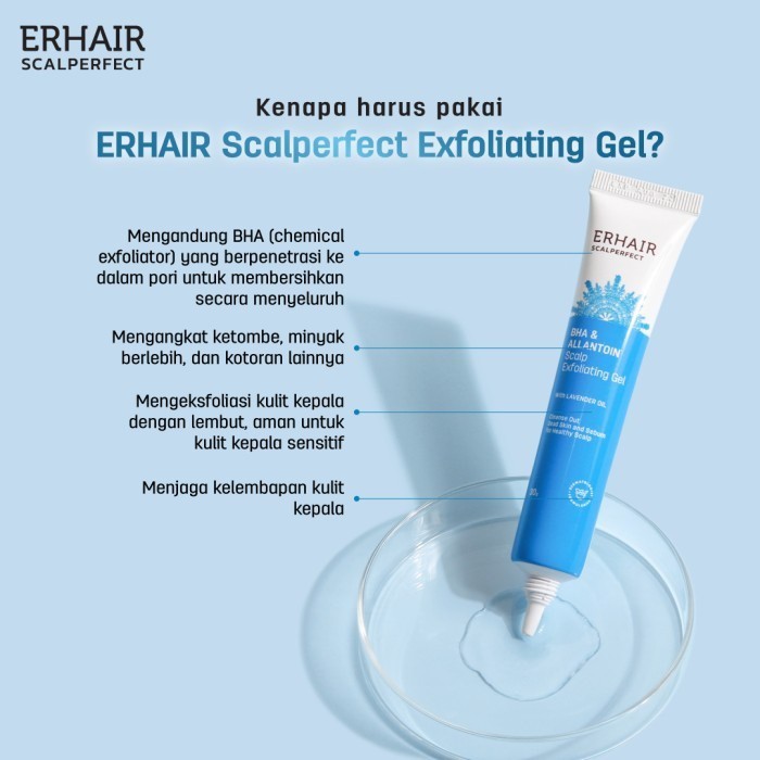 ERHAIR Perawatan Kulit Kepala ERHA Scalp Scalperfect BHA Exfoliating Gel - Atasi Iritasi &amp; Gatal