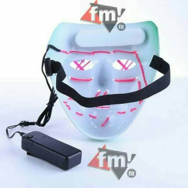 Led glow mask topeng led purge 3 mode nyala