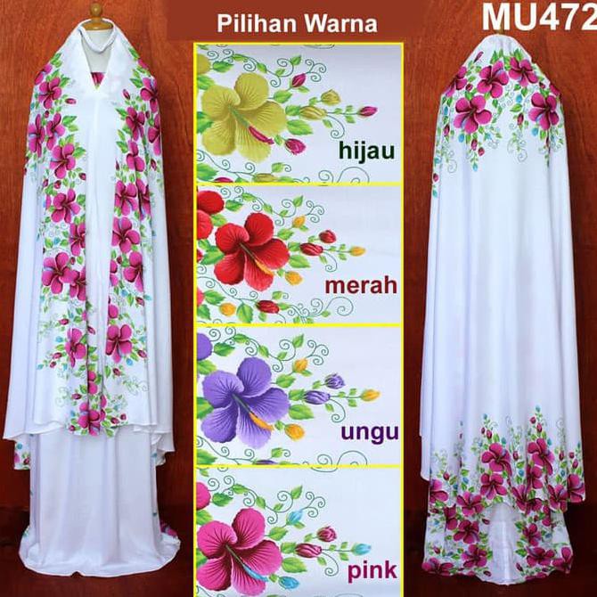 Terlaris Mukena Bali Putih Katun Rayon Bunga Sepatu Dewasa dan Remaja MU472 - D Pink