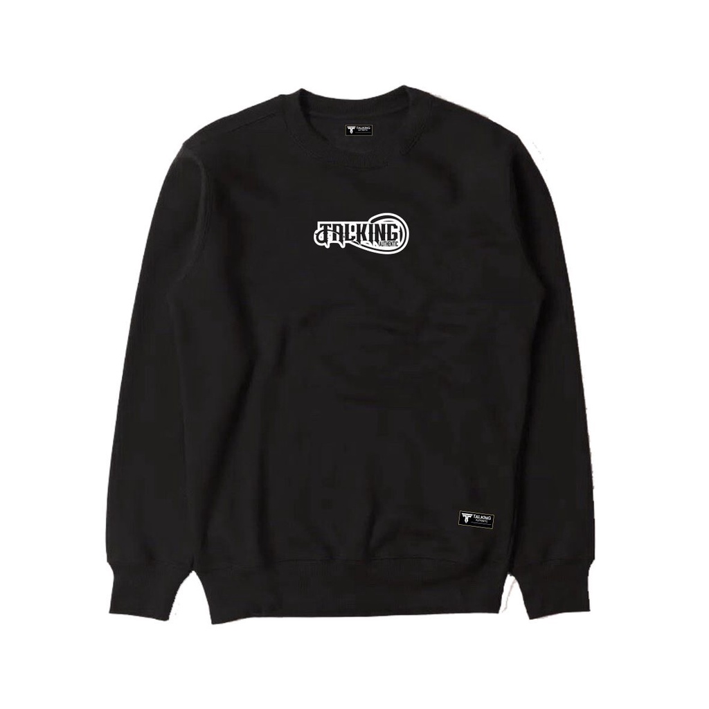 Talking Crewneck Pria Oversize Sweater Pria Distro Premium Hitam