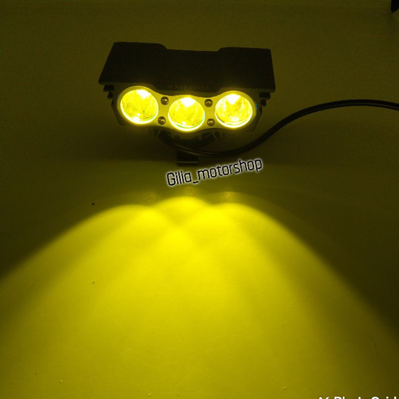 Lampu tembak OWL mata elang 3 mata 30 watt Led White &amp; Yellow Universal Lampu Motor Sorot OWL  Cree 3mata ultrafire