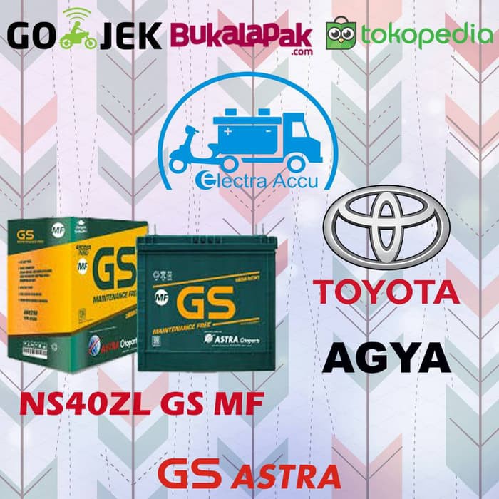"Aki Mobil Toyota Agya GS astra NS40ZL Aki Kering"