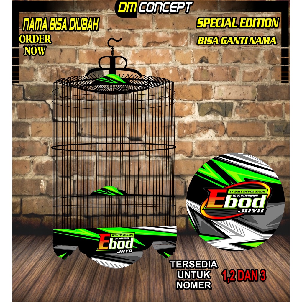 decal sangkar murai EBOT ukuran 1 2 3 harga tergantung  ukuran