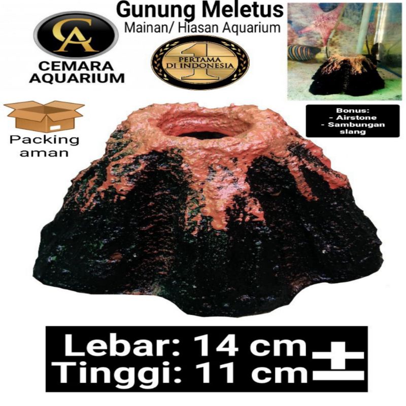 hiasan aquarium/ aquarium/ gunung meletus/ mainan aquarium/ hewan peliharaan/ aksesoris/ aksesoris a