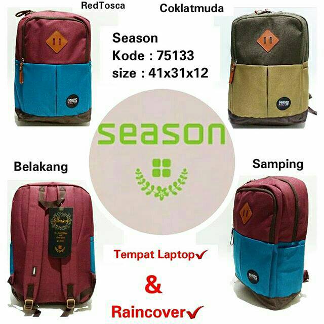 Tas Sekolah Ransel Backpack Cewek Season 75133 Murah Dan Terbaru Season Original