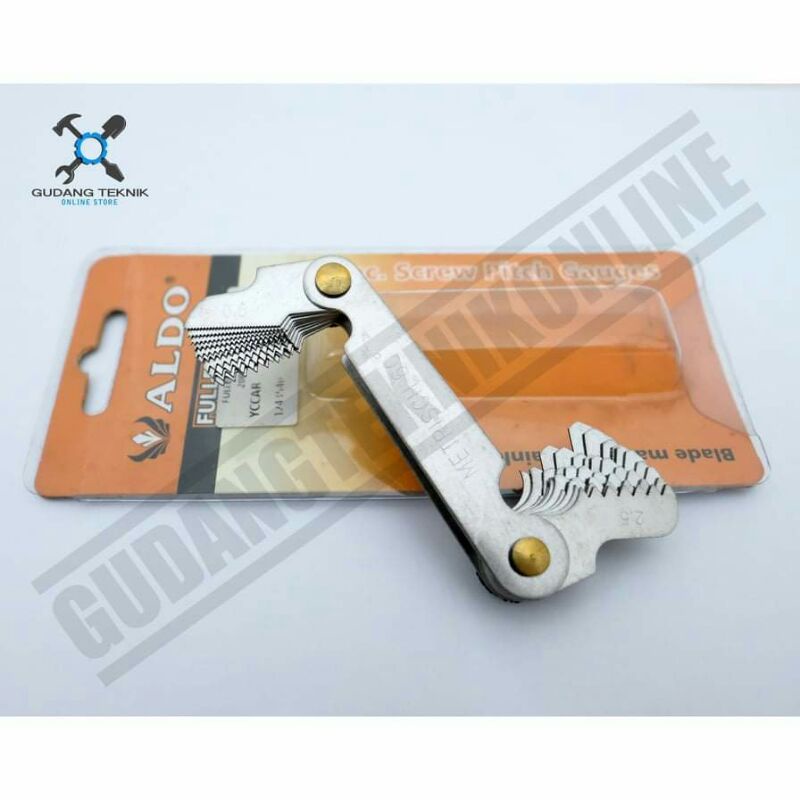 Mal Drat Ulir Mur Baut ALDO 20Pcs 0.5 - 7.0mm - Screw Pitch Gauges ALDO | tebal dan kuat