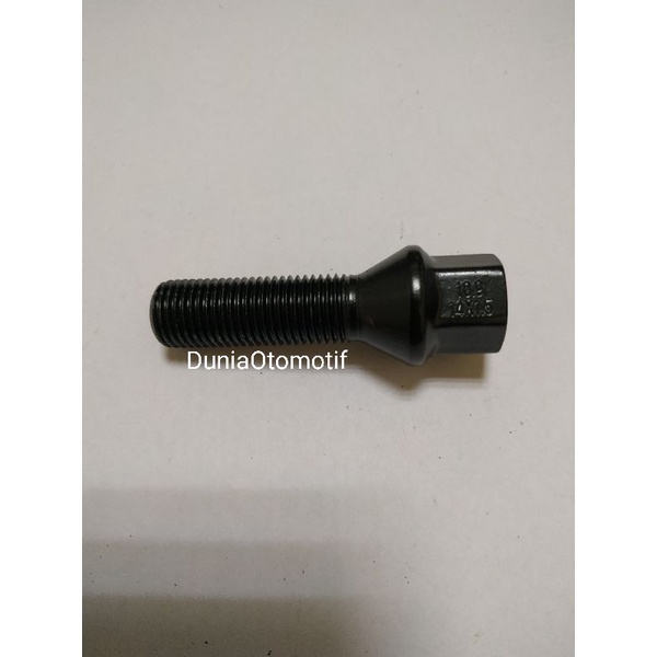 Baut Roda Mercy / VW 14mm x 1.5 Hitam Panjang Ulir 4 Cm