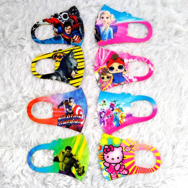 MASKER KAIN SCUBA ANAK MASKER NON MEDIS MASKER KARAKTER KARTUN SUPERHERO MASKER BANJARMASIN