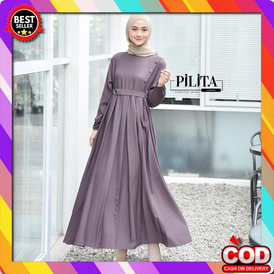 Dress Toyobo Polos Premium Arasya Dress Baju Muslim Wanita Terbaru Gam Mahya Dress Gamis Wanita Mu