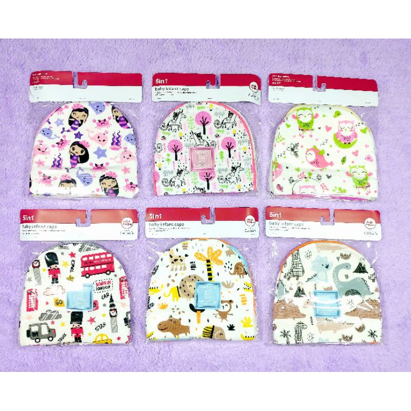 Topi carter 5in1 kupluk  Carters / Kama-Kura new born