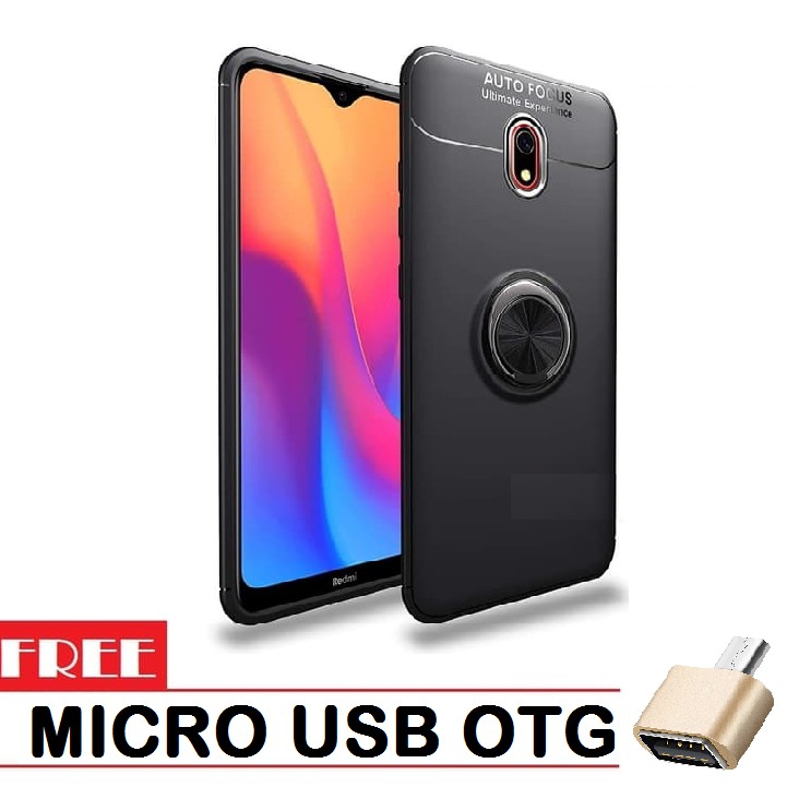 H8 Case Xiaomi Redmi 8A Autofocus Softcase Magnetic Ring - FREE USB OTG