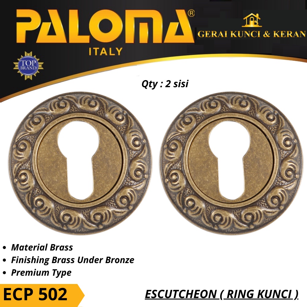 PALOMA ECP 502 RING KUNCI BULAT ESCUTCHEON PREMIUM COVER TUTUP CYLINDER KUNCI BUB ANTIQUE