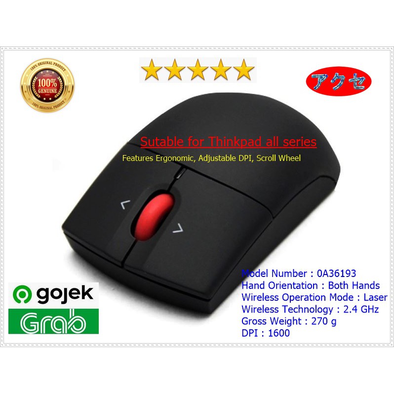 Mouse Laser Wireless Lenovo Thinkpad OA36913 Original Guarantee