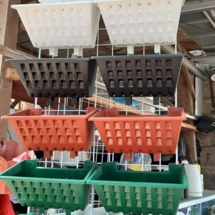 Terbaik Pot agro tempel | Pot tempel | Pot tempel plastik - Hitam Diskon