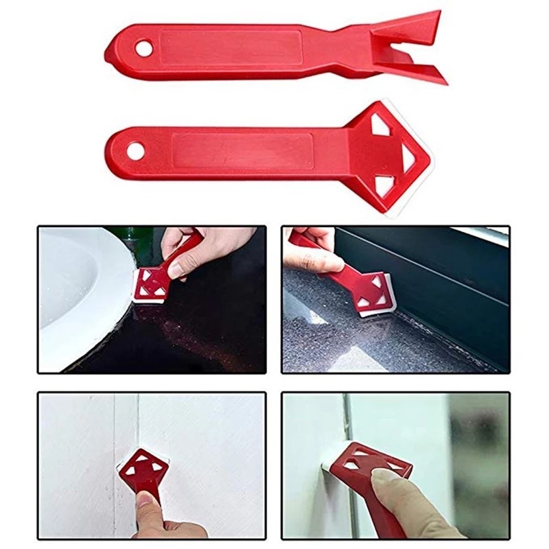 2Pcs/Set Caulk Tools Kit /Silicone Sealant Remover Shovel /Glass Cement Caulking Scraper for Any Edge Angle Joint