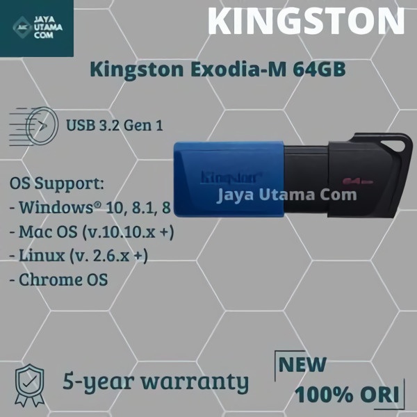 FLASHDISK KINGSTON DATATRAVELER DT-EXODIA M - 64GB DTXM USB 3.2 ORI