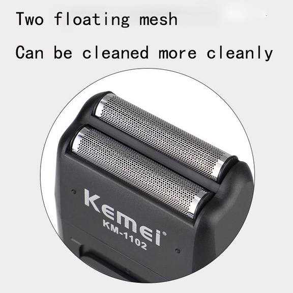 KEMEI KM-1102 Cukur Jenggot Pria Premium Elektrik Shaver Dual Blade Rechargeable KM 1102 KM1102 Kemei Rechargeable Cordless Shaver for Men Twin Blade Reciprocating Beard Razor Face Care Multifunction Strong Trimmer Kemei Electric Shaver Trimmer For men