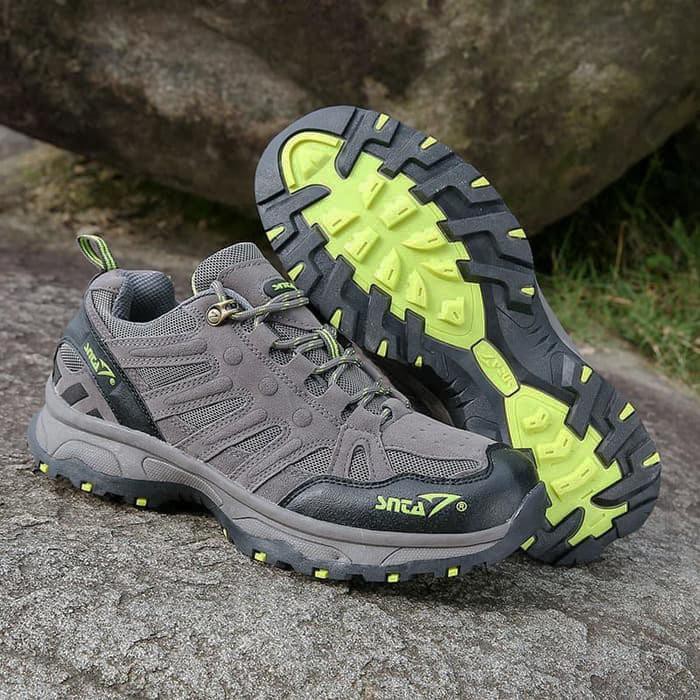 Sepatu Gunung Snta Original - Sepatu Outdoor Snta 434 Low - Free Buff - Grey Green, 39