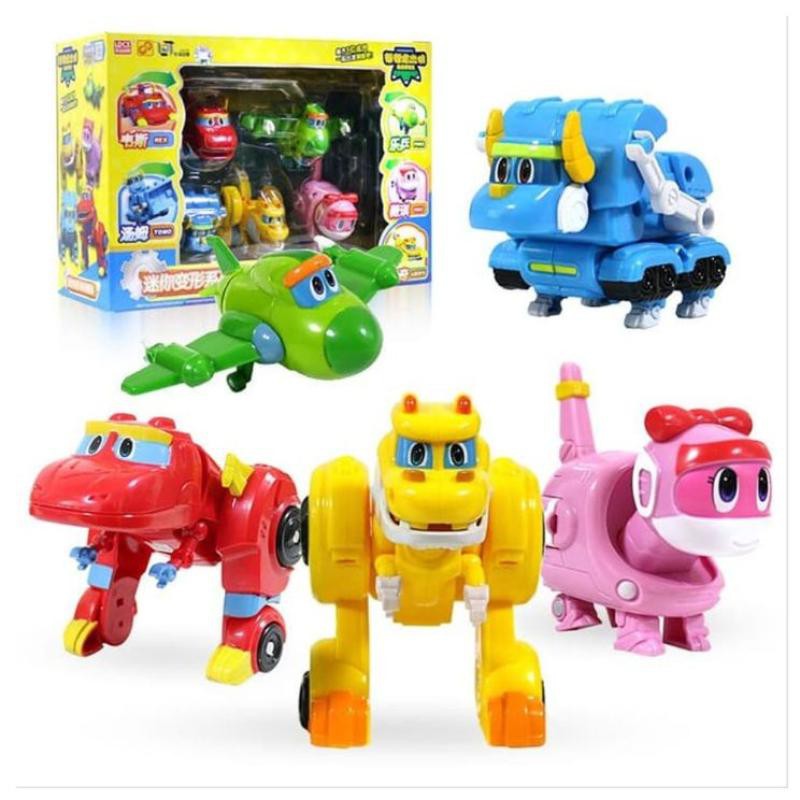  Mainan  anak  laki cowok GOGO DINO isi 5 robot  robotan 