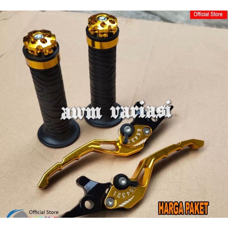 [PROMO] 1 PAKET Handle Rem / Handlebrake Stelan Jarum YAMAHA NMAX CNC+handgrip jalu as full CNC