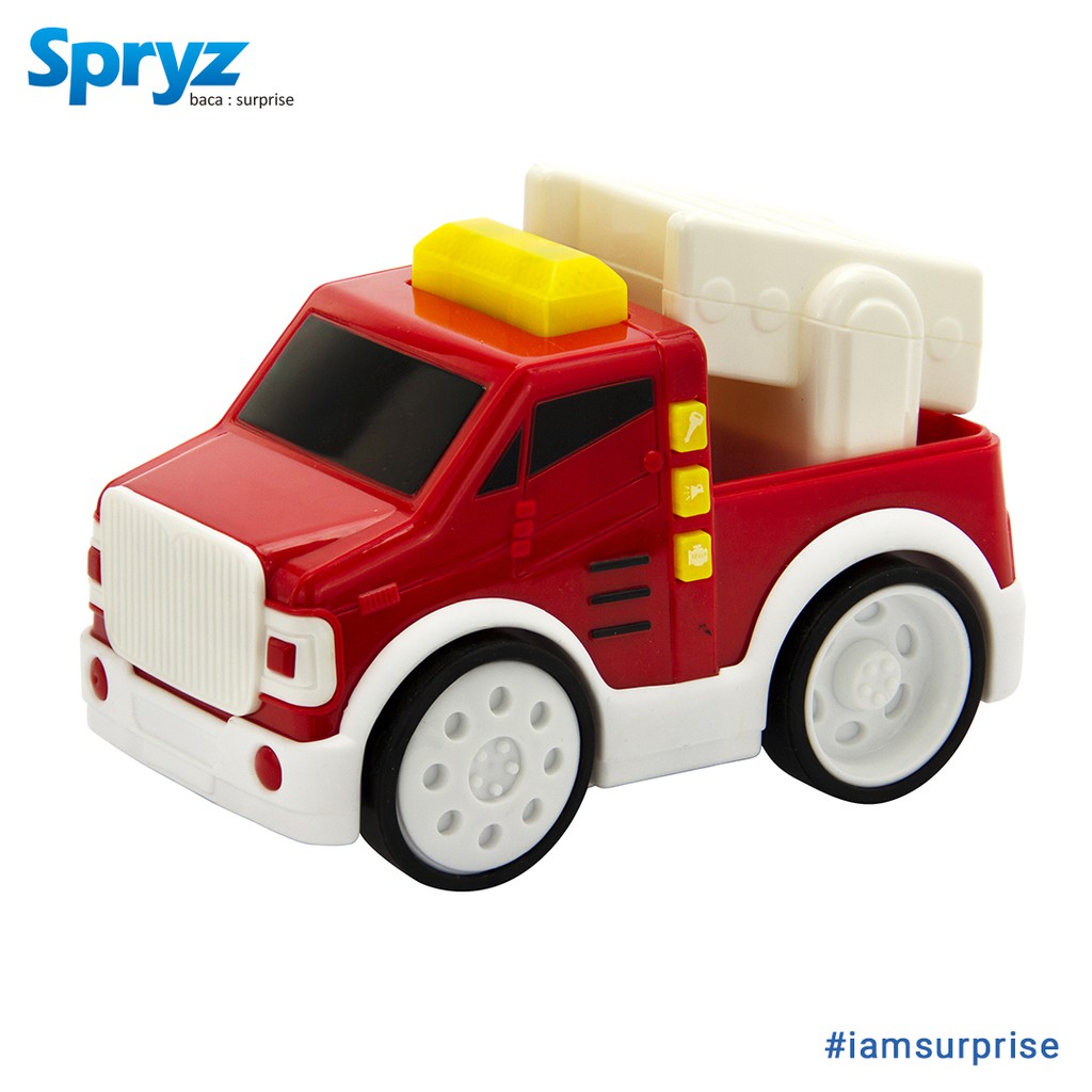 Spryz Press &amp; Go Skala 1:24 Mainan Mobil Pemadam Kebakaran dengan Lampu &amp; Suara