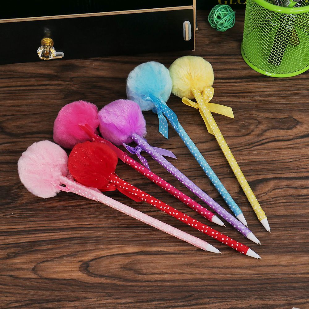 

INDORETAIL | Lucu Kawaii Alat Tulis Busur Mewah Bulu Pena Bola Bolpoin 0.5mm Ballpoint Pens Kantor