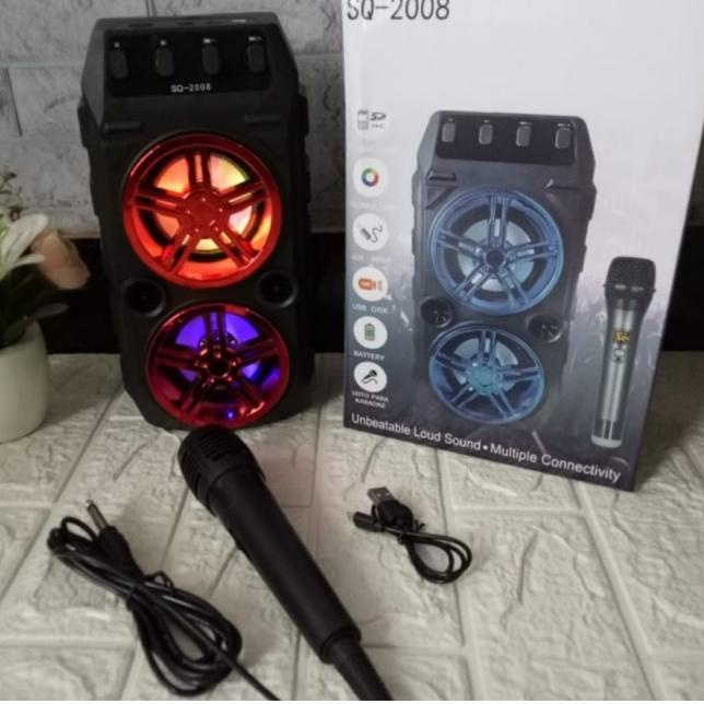 (TERLARIS) Speaker bluetooth SQ-2008 / SQ-2009 Free Mic speaker SQ2008  / SQ2009 type besar bass sup