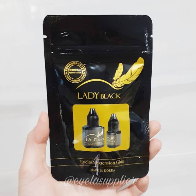 Lady Black Glue 5g 10g with POUCH for Eyelash Extension Lem Tanam Bulu mata