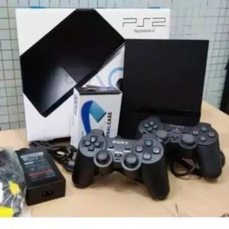 MESIN PS2 SLIM SERI 9XXX ORI HARDISK 40GB PLUS 2 STIK