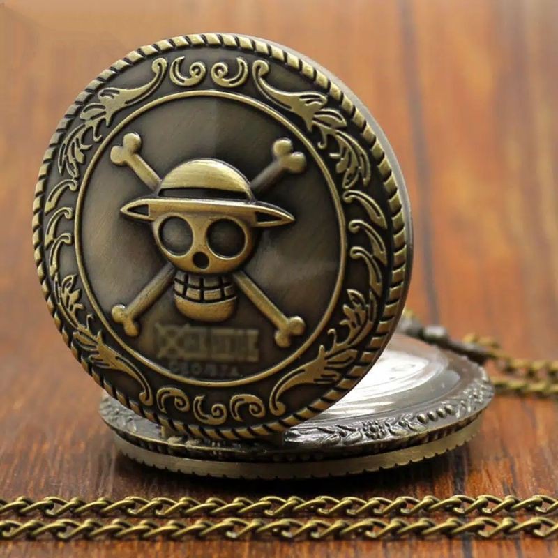 JAM ONE PIECE PETA BAJAK LAUT MONKEY D LUFFY MUGIWARA KADO ULTAH ULANG TAHUN HADIAH KALUNG SAKU