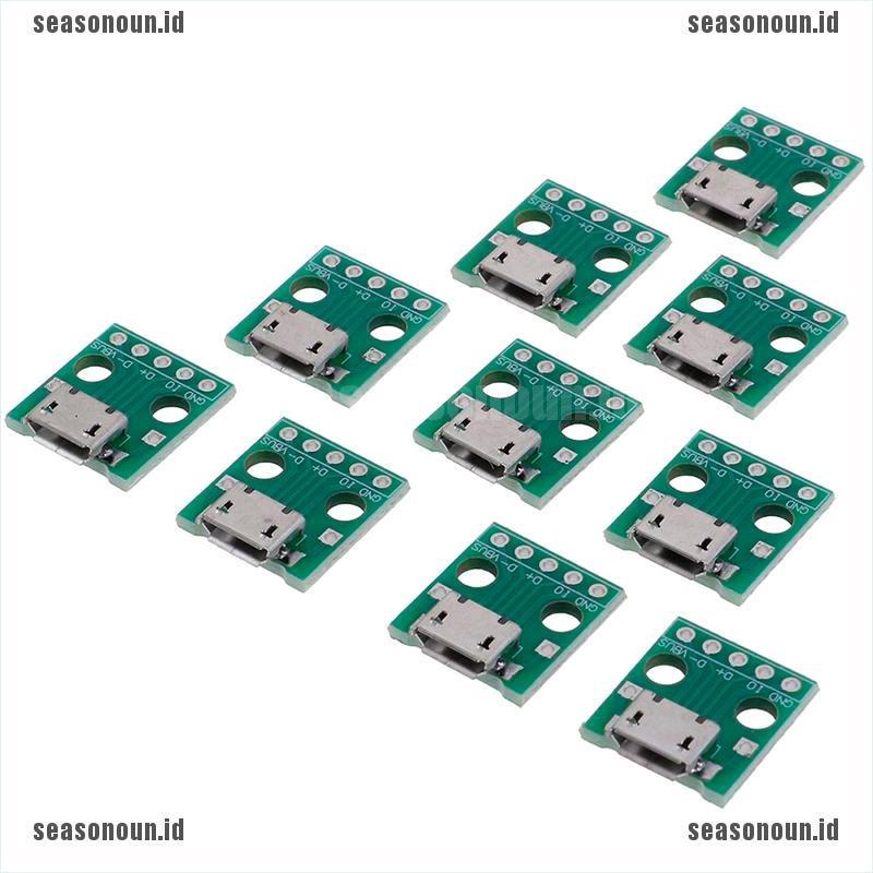 【un】10Pcs MICRO USB to DIP Adapter 5Pin Female Connector PCB Converter Board