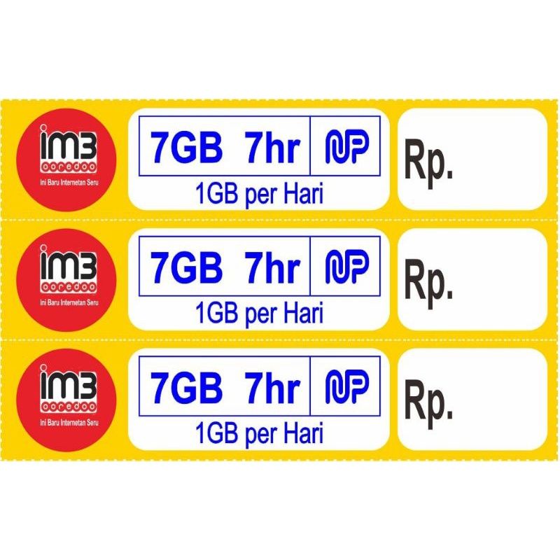 Vocuher Indosat Unlimited 7 GB