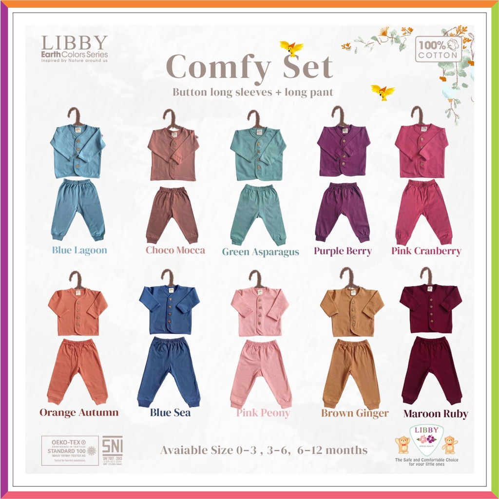 ❤ Fashionbabies ❤ [ TERBARU ] LIBBY COMFY SET SERIES 2 | SETELAN KANCING PANJANG