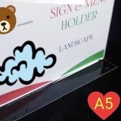 

☑ Acrylic Tentcard/Nomor Meja Acrylic /Tempat Brosur A5 landscape ✹