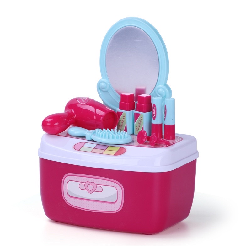 Mainan Anak Perempuan - Fashion Dresser Box Play Set Alat Make Up Pink